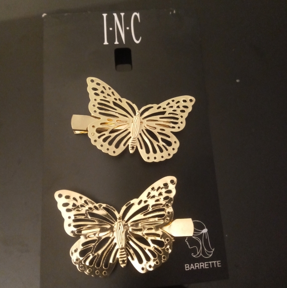 INC 2-Pc. Gold-Tone Butterfly Hair Clip Set - Picture 5 of 5